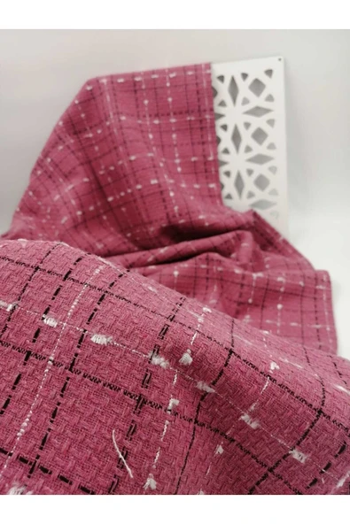 Bursa Kumaş Pembe Şanel Kumaş - Resim 2