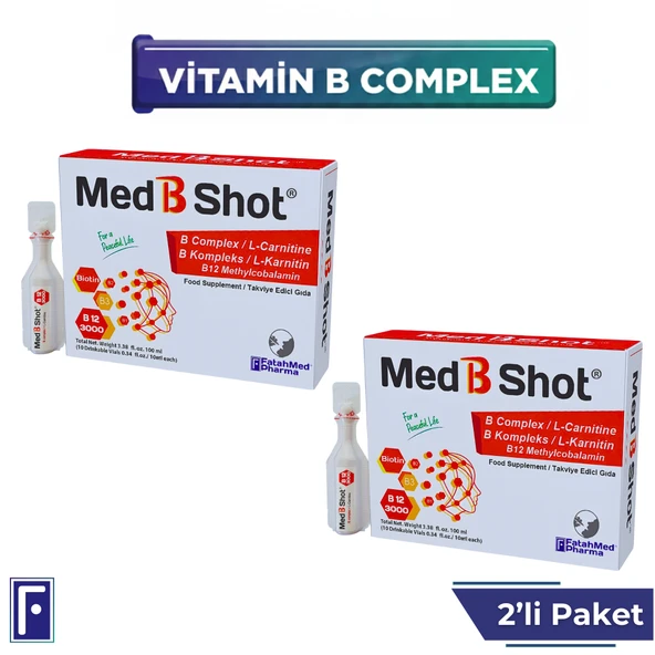 B12 Kompleks Vit. (METİLKOBALAMİN) ,B1 ,B2,B3,B5,B6,B1 ,Biotin ,L Karnitin 2'li Avantaj ürün görseli 1