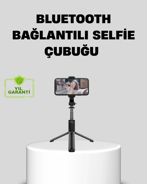 Bluetooth Selfie Çubuğu – 360° Dönebilen Başlık, Kablosuz Bağlantı ürün görseli 1