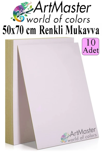Beyaz Renkli Mukavva 50x70 cm 10 Adet 1 Paket Renkli Sert Karton 1.0 mm Anasınıfı Hobi Etkinlik Okul Öncesi Elişi ürün görseli 1