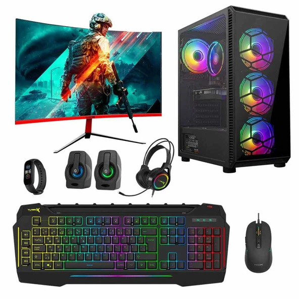 Turbox Tx4642 AMD Ryzen 5 3600 16GB Ram 512GB SSD 4GB GTX750Ti 23.6 75Hz Curved Oem Paket ürün görseli 1