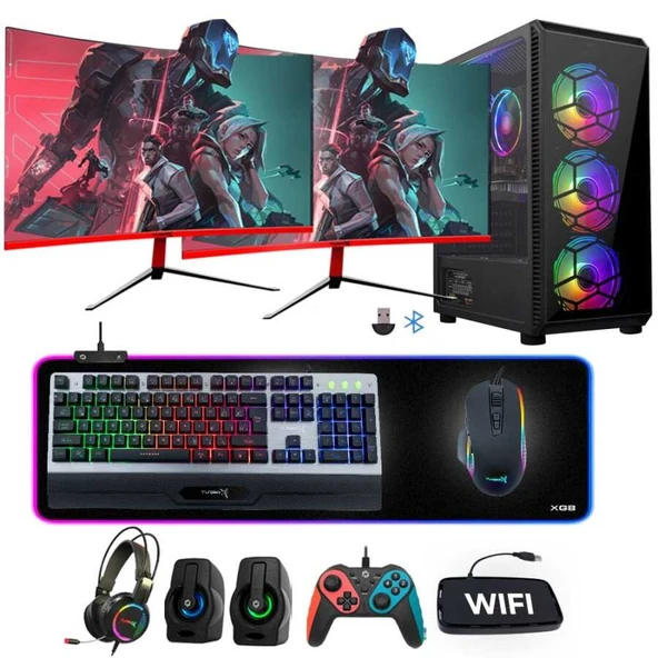Turbox Tx1733 i7 860 16GB Ram 256GB SSD 4GB GT730 23.6 inç Curved Dual Monitör Oem Paket ürün görseli 1