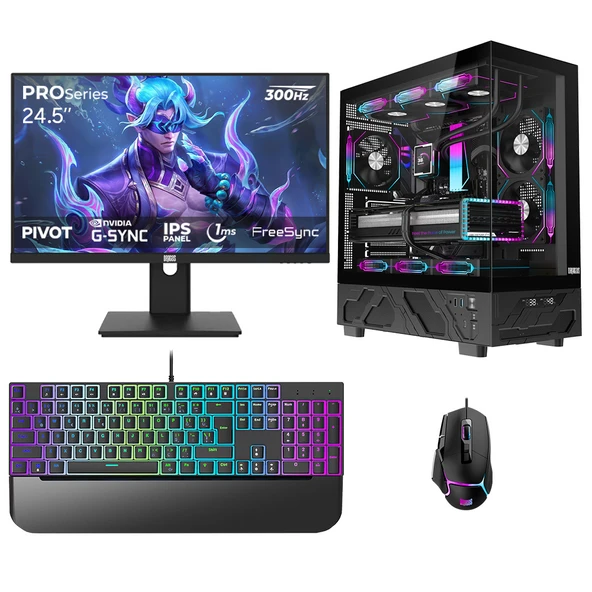 Dragos DRx8011 i5 14400F 16GB Ram 512GB M2 NVMe SSD Gigabyte Windforce 8GB RTX5060 24.5 İnç 300Hz 1ms Oyuncu Oem Paket ürün görseli 1