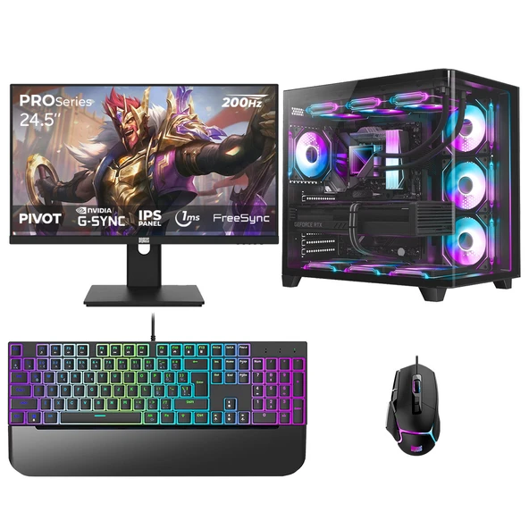 Dragos DRx7939 Ryzen 7 5700X 32GB Ram 1TB M2 NVMe SSD 16GB RTX5060Ti 24.5 İnç 200Hz Oem Paket ürün görseli 1