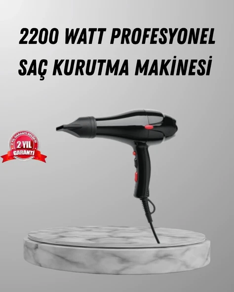 2200w Fön Makinesi – Profesyonel Ac Motor, Soğuk Ve Sıcak Üfleme ürün görseli 1