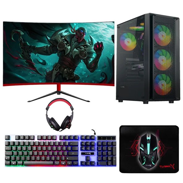 Turbox Tx8493 i5 6400 16GB DDR4 Ram 512GB SSD ASUS RTX3050 23.6 inç Curved Oem Paket ürün görseli 1