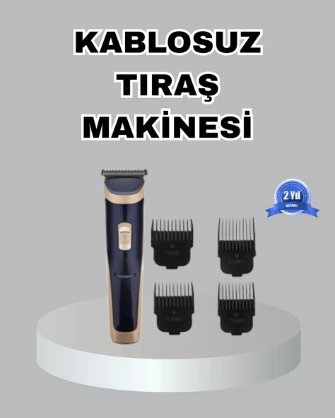 Çelik Bıçaklı Unisex Şarjlı Tıraş Makinesi – Sessiz Motor, Kablosuz Ve Ayarlanabilir ürün görseli 1