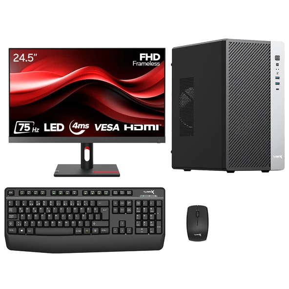 Turbox Tx8233 Ryzen 5 5500 16GB Ram 512GB SSD 2GB R5 230 24.5 inç Monitör Oem Paket ürün görseli 1