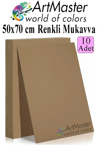 Kahverengi Renkli Mukavva 50x70 cm 10 Adet 1 Paket Renkli Sert Karton 1.0 mm Anasınıfı Hobi Etkinlik Okul Öncesi Elişi ürün görseli 1