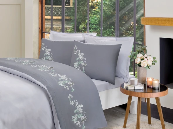 Özdilek Akfil Boutique -Cozy Antrasit- Çift Kişilik Nevresim Takımı (4 Yastık Kılıflı) ürün görseli 1