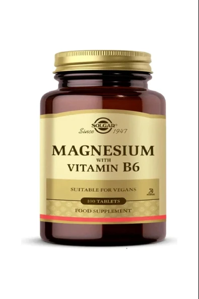Solgar Magnesium with Vitamin B6 100 Tablet - Resim 3