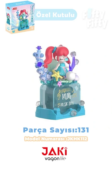 JAKİ Nanci Serisi DENİZ KIZI MÜZİK KUTUSU 131 Parça Oyuncak Yapım Seti -FFJKHK112 ürün görseli 1