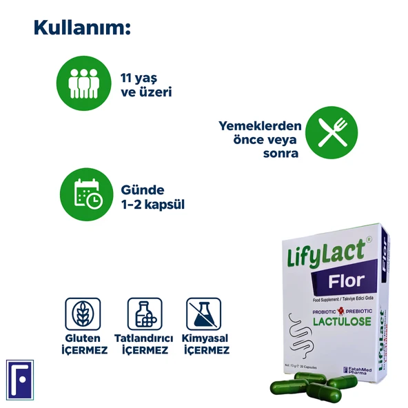 Flor Probiyotik Kapsül , Prebiyotik , Laktuloz - Resim 3