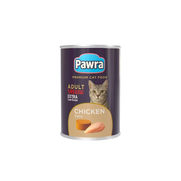 Pawra Yetişkin Kedi Tavuk Etli Pate Konserve 400 gr ürün görseli 1