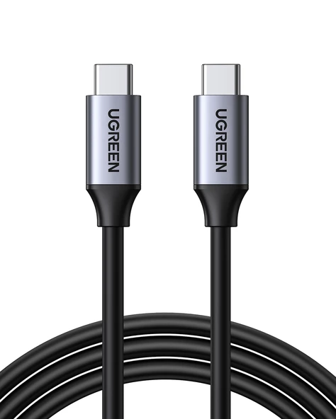 UGREEN USB-C 60W Thunderbolt USB3.1 GEN1 3A QC PD Hızlı Şarj Kablosu, 1.5 m, Siyah, 50751 ürün görseli 1