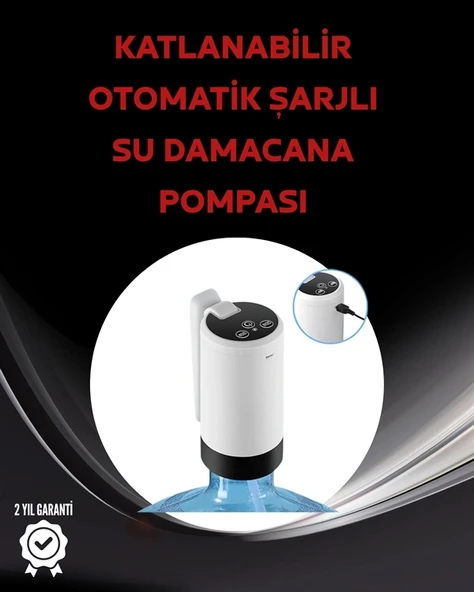 Daana Üstü Akıllı Su Pompası | 3 Daana Kullanım | 4w Güç | Micro Usb Şarjlı | Katlanabilir & Taşınabilir ürün görseli 1