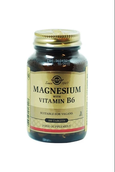 Solgar Magnesium with Vitamin B6 100 Tablet ürün görseli 1