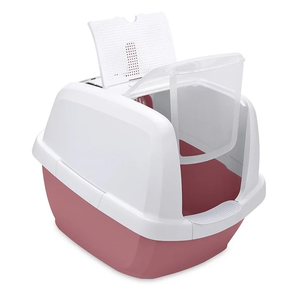 Imac Maddy Kapalı Kedi Tuvaleti Pembe/beyaz 65x47,5x47,5cm ürün görseli 1