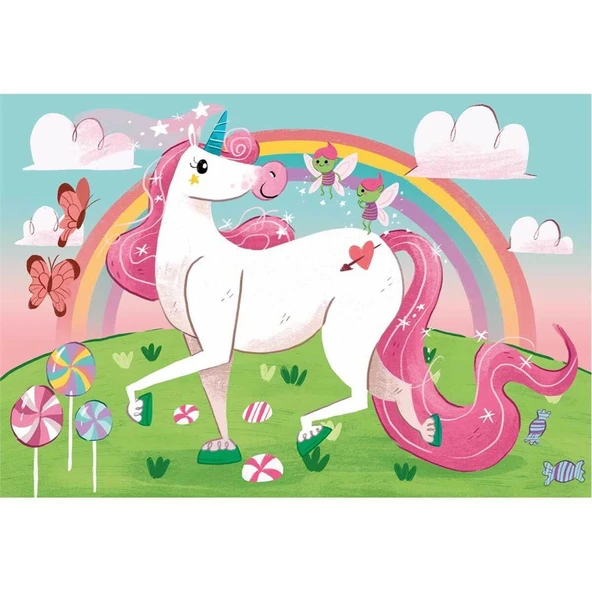 Clementoni Puzzle 104 Parça - Unicorn - Resim 2