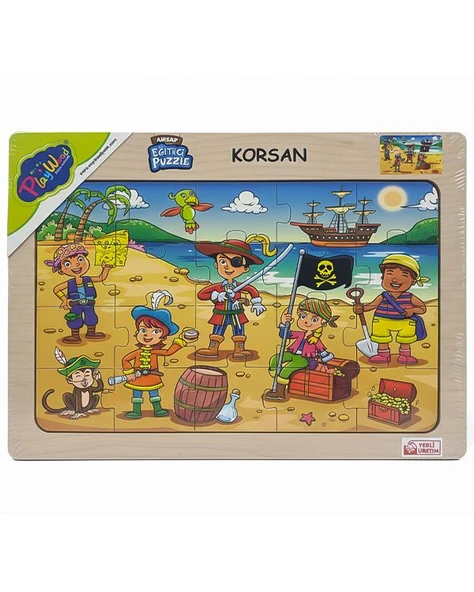 Playwood Ahşap Eğitici Puzzle Korsan ONY56 ürün görseli 1