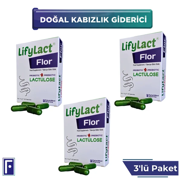 Flor Probiyotik Kapsül , Prebiyotik , Laktuloz, 3'lü Avantaj Paketi ürün görseli 1
