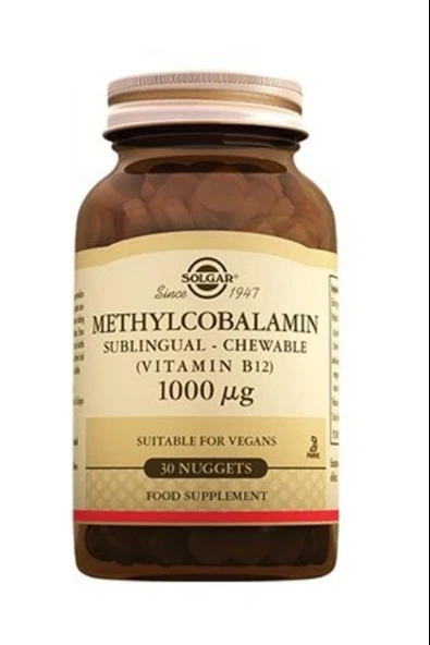 Solgar Methylcobalamin B12 1000 mcg 30 Dilaltı Tableti ürün görseli 1