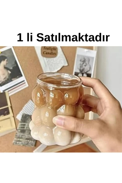 1'li Isıya Dayanıklı Borosilikat Boncuk Şekilli Bardak | Kahve Ve Sunum Bardağı ürün görseli 1