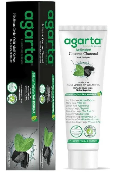 Agarta Hindistan Cevizi Özlü Aktif Karbon  Diş Macunu 100 Ml ürün görseli 1