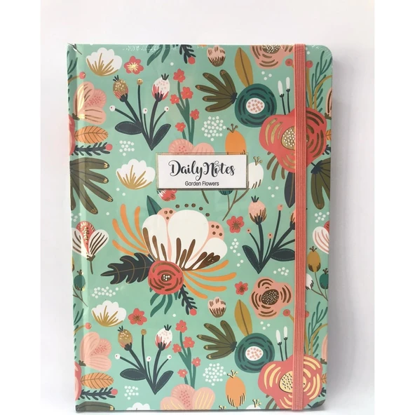 Keskin Color A5 Garden Flowers Sert Kapak Defter Yeşil ürün görseli 1