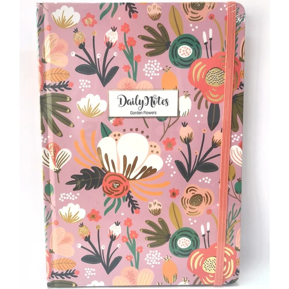 Keskin Color A5 Garden Flowers Çizgili Sert Kapak Defter Lila ürün görseli 1
