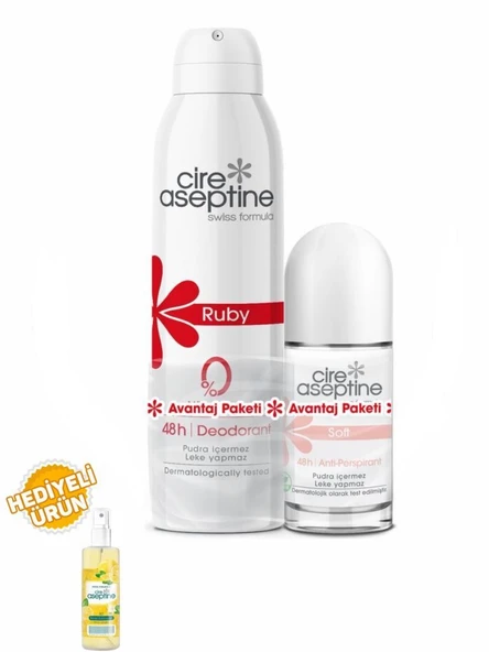 Cire Aseptine Ruby Deodorant 150Ml+Soft Rollon 60Ml Avantaj Paketi ürün görseli 1