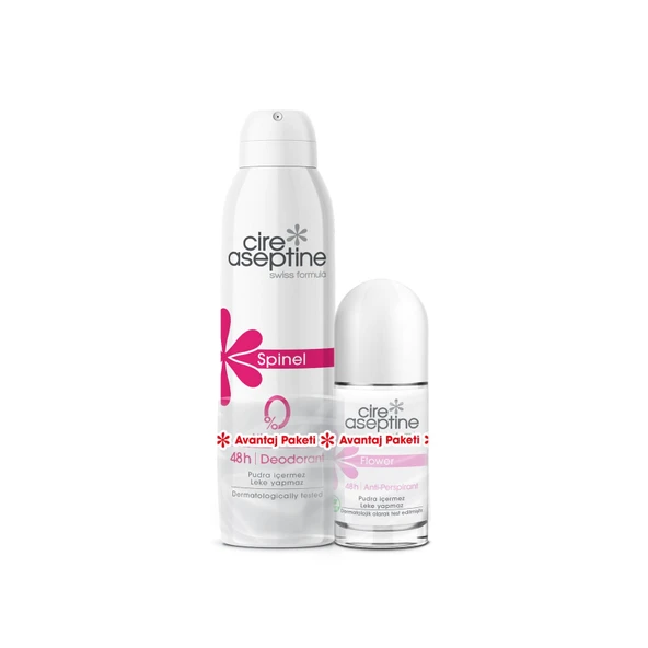 CİRE ASEPTİNE SPİNEL DEODORANT 150ML + FLOWER ROLL ON 50ML ürün görseli 1