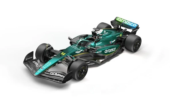 Kumandalı Şarjlı Işıklı Full Fonksiyon 1:14 2.4G Formula 1 Aston Martin Aramco Oyuncak Araba ürün görseli 1