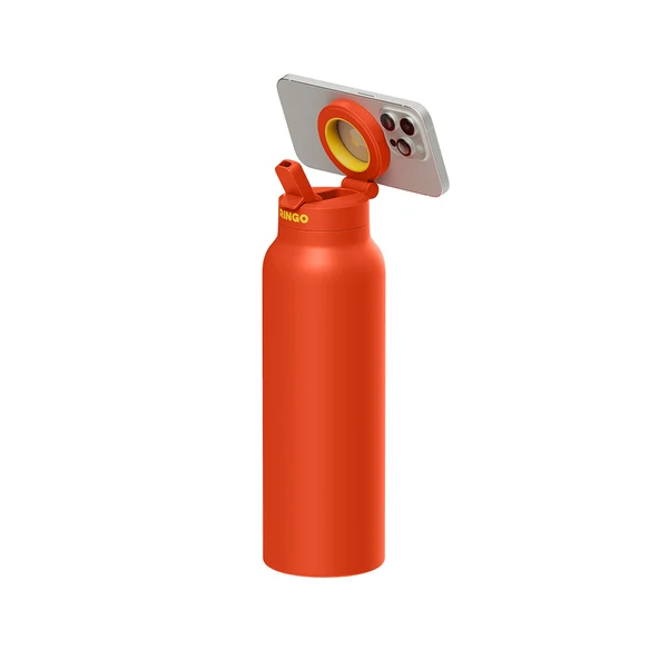 Ringo Pro Pipetli, Telefon Tutuculu Termal Çelik Termos 710 ml Turuncu ürün görseli 1
