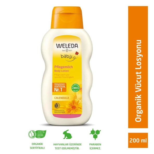 Weleda Calendula Organik Nemlendirici Vücut Losyonu 200ml ürün görseli 1