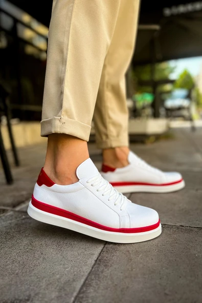 MN979 - Santoni GBT Spor Erkek Ayakkabı BEYAZ/KIRMIZI ürün görseli 1