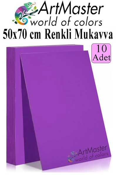 Mor Renkli Mukavva 50x70 cm 10 Adet 1 Paket Renkli Sert Karton 1.0 mm Anasınıfı Hobi Etkinlik Okul Öncesi Elişi ürün görseli 1