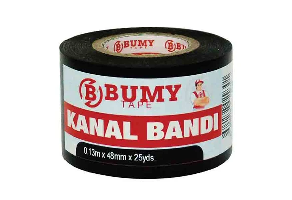 Bumy PVC Kanal Bandı 0.13mm x 50mm x 25 Yds Siyah ürün görseli 1