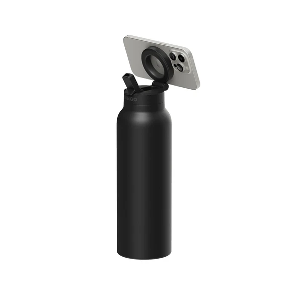 Ringo Pro Pipetli, Telefon Tutuculu Termal Çelik Termos 710 ml Siyah ürün görseli 1
