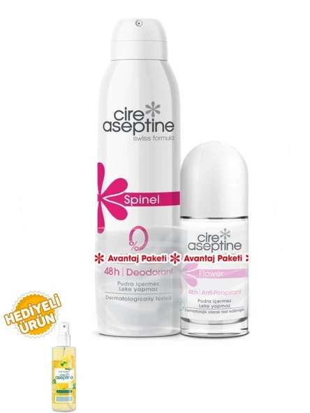 Cire Aseptine Spinel Deodorant 150Ml+Flower Rollon 60Ml Avantaj Paketi ürün görseli 1