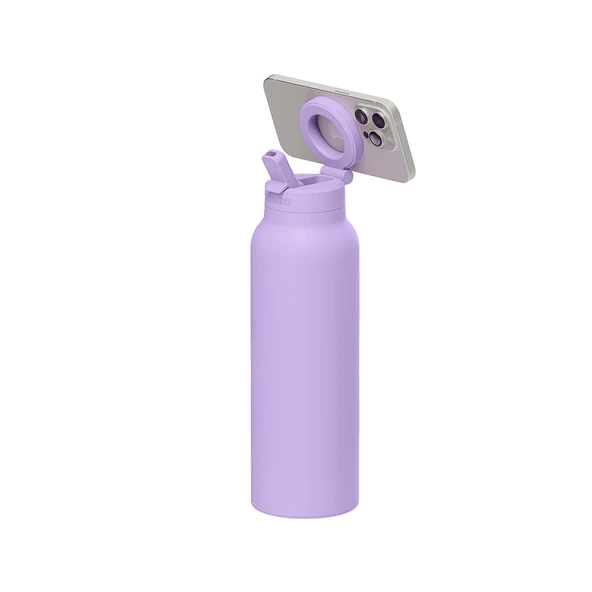 Ringo Pro Pipetli, Telefon Tutuculu Termal Çelik Termos 710 ml Lila ürün görseli 1