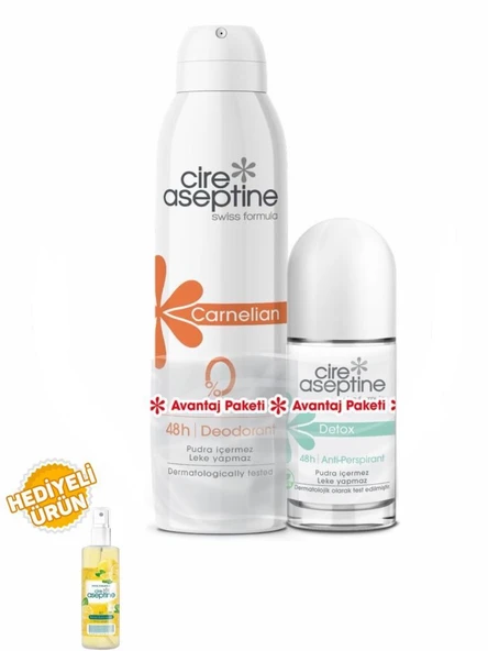 Cire Aseptine Carnelian Deodorant 150Ml+Detox Rollon 60Ml Avantaj Paketi ürün görseli 1