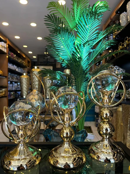 ÜÇLÜ GOLD DEKORATİF OBJE - Resim 2