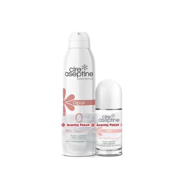 CİRE ASEPTİN OPAL DEODORANT 150ML + SOFT ROLL ON 50ML  ALÜMİNYUM   48h ANTİ-PERSPİRANT, PUDRA İÇERMEZ, LEKE YAPMAZ , VEGAN ürün görseli 1