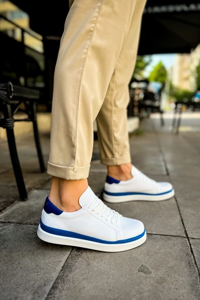 MN979 - Santoni GBT Spor Erkek Ayakkabı BEYAZ/MAVI ürün görseli 1