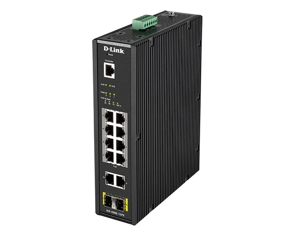 D-LİNK DIS-200G-12PS L2 Managed Industrial Switch with 10 10/100/1000Base-T and 2 1000Base-X SFP ports ürün görseli 1