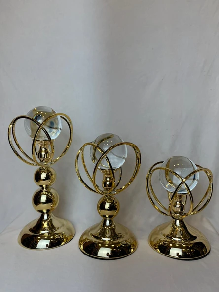ÜÇLÜ GOLD DEKORATİF OBJE ürün görseli 1