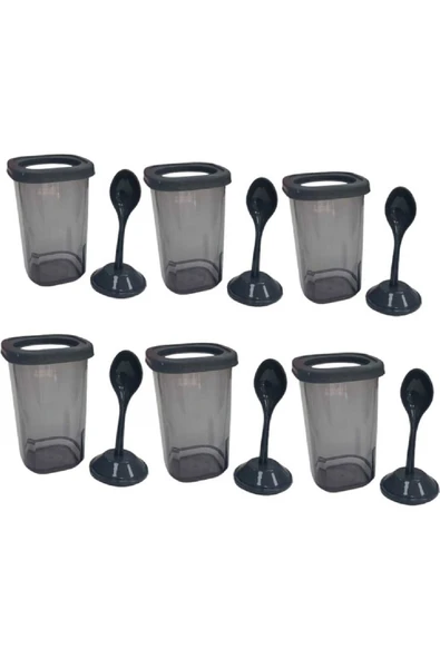 Laviyosa Etiketli 6 Lı Kendinden Kaşıklı Baharatlık Seti Baharatlık Kutusu, Kendinden Kaşıklı, 400 ml Hacimli ürün görseli 1