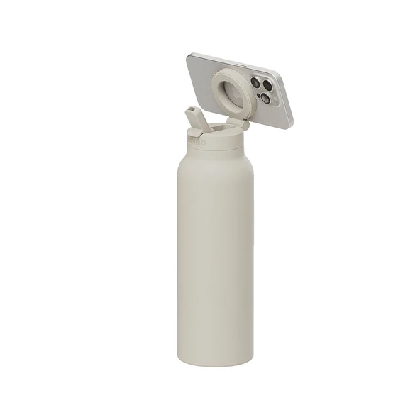 Ringo Pro Pipetli, Telefon Tutuculu Termal Çelik Termos 710 ml Bej ürün görseli 1