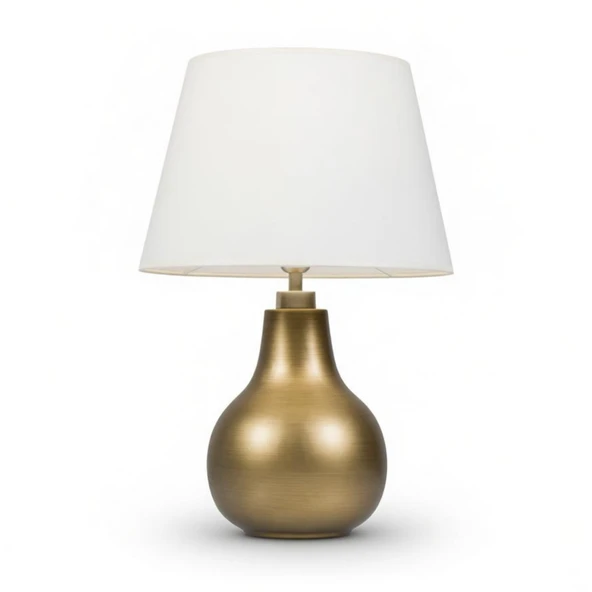 Vera Krem Başlıklı Eskitme Gold Modern Abajur ürün görseli 1